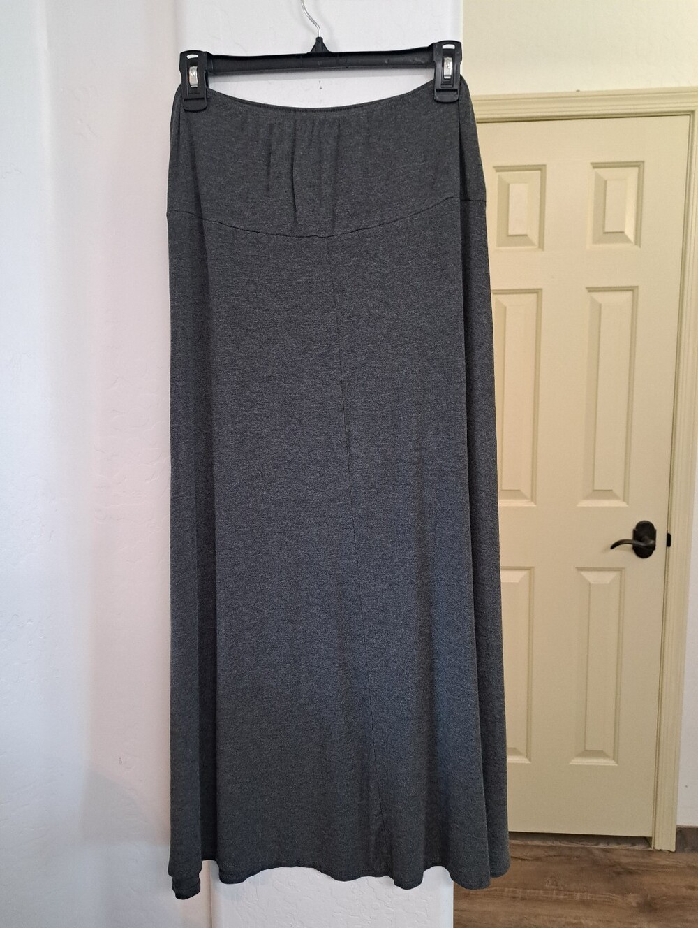 24Seven Comfort Stretch Maxi Skirt - Dark Gray A-Line Stretch Knit Size Large - Picture 5 of 8